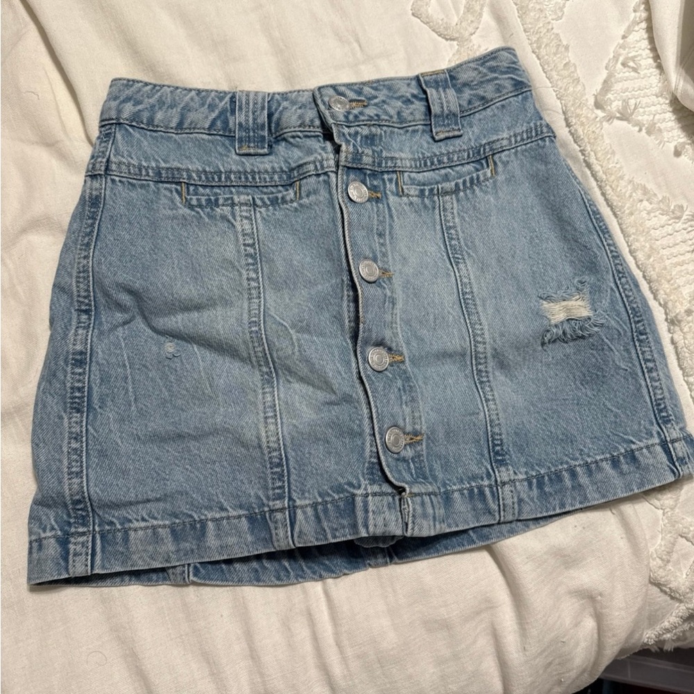 Denim Button-Up Skirt